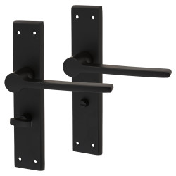 Altro Matt Black Bathroom Door Handles - Farley Range - 200 x 42mm