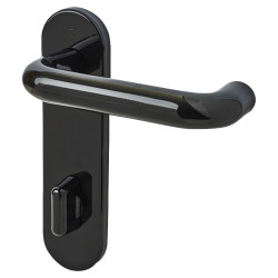 Hoppe AR600/25 Ebony Black Nylon Steel Core Safety Bathroom Door Handles - 78mm c/c - Paris Range