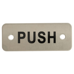 Altro Push Rectangular Door Sign - 75 x 30mm - Satin Stainless Steel