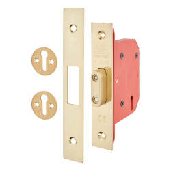 UNION 2103S StrongBOLT 3 Lever Deadlock - 68mm Case - 45mm Backset - Polished Brass
