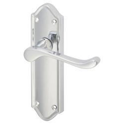 Altro Polished Chrome Scroll Latch Door Handles - Ashmead Range - 168 x 46mm