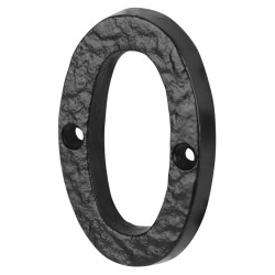 Olde Forge 76mm Screw Fix Door Numeral - 0 - Antique Black Iron