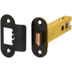 Altro Heavy Duty Tubular Latch - 103mm Case - 82mm Backset - Radius - Matt Black