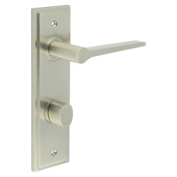 Burlington by Frelan Satin Nickel Fire Rated DIN Bathroom Door Handles - Knightsbridge - Inner 2 - 200 x 55mm