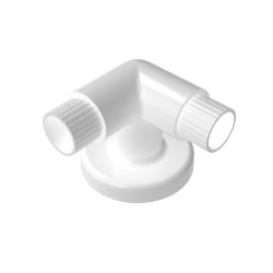 Fitzroy of London Modular Fluted Hand Rail - 82 x 36 x 85mm - 90Â° Wall Fixed Elbow Joint - White