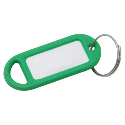 Key Ring Tag - 48 x 21mm - Green - Pack of 10
