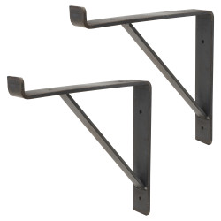Olde Forge Steel Scaffold Board Shelf Bracket - Type 1 - 236 x 234 x 40mm - Matt Lacquered Iron
