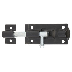 Traditional Tower Gate Bolt - Straight - 90mm Length - Black Japanned