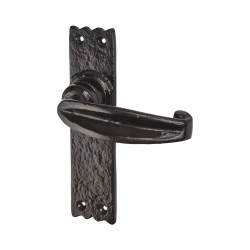 Elan Metalized Antique Black Iron Tudor Latch Door Handles - 152 x 38mm