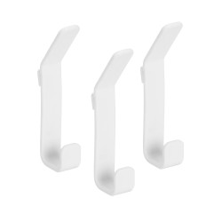 elfa Top Track System - Storage Track Double Hooks - 115 x 33 x 18mm - White - Pack of 3