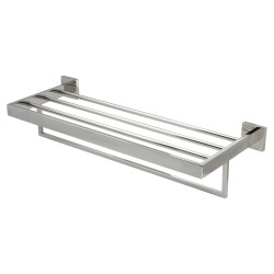 Altro Modern Towel Shelf - 600 x 130 x 220mm - Polished Stainless Steel