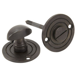 From The Anvil Reeded Bathroom Turn & Release - 50mm Diameter - Aged Bronze