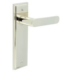 Burlington by Frelan Polished Nickel Fire Rated Latch Door Handles - Kensington - 200 x 55mm