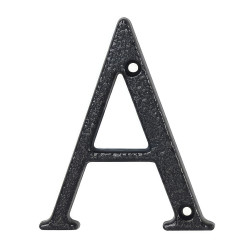 76mm Screw Fix Door Letter - A - Antique Black Iron