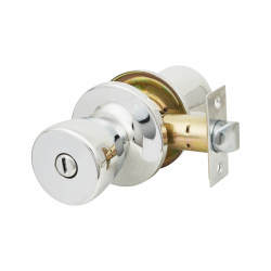 Touchpoint Polished Chrome Hotel Bathroom Mortice Door Knobset - 65mm Rose Diameter