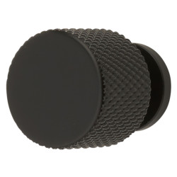 Hampstead Romsey Knurled Round Cabinet Knob - 19mm Diameter - Matt Black