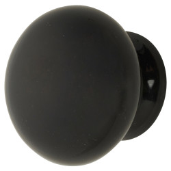 Hampstead Ceramic/Porcelain Round Cabinet Knob - 35mm Diameter - Black
