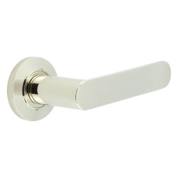 Burlington by Frelan Polished Nickel Fire Rated Door Handles on Round Chamfered Rose - Kensington Range