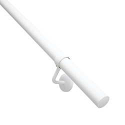 Rothley 40mm Handrail Banister Staircase Rail Support Kit - 3600mm Length - Matt White