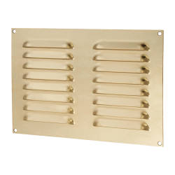 Hampstead Hooded Louvre Vent - 242 x 165mm - 6600mm² Free Air Flow - Polished Brass