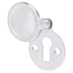 Hampstead Victorian Covered Escutcheon - 32mm Diameter - Keyhole - Satin Chrome
