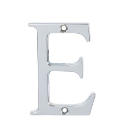 76mm Screw Fix Door Letter - E - Bright Chrome