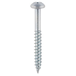 TIMCO Twin Threaded Pozi Round Head Wood Screws - 8 x 2" - Zinc Plated - Pack of 200