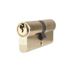 Yale 1 Star 6 Pin Kitemarked 70mm Euro Double Cylinder - 35 + 35mm - Pol Brass - Keyed Alike - Pair