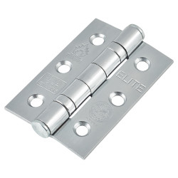 Twin Ball Bearing Grade 7 Butt Fire Door Hinge - 76 x 51 x 2mm - Satin Chrome - Pair