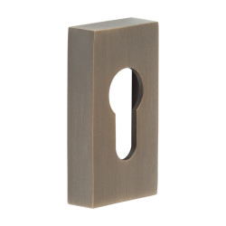 CRES by Frelan Rectangular Escutcheon - 65 x 35mm - Euro - Antique Brass