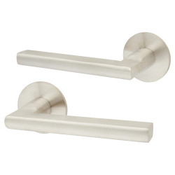 Jigtech Satin Stainless Steel Door Handles on Round Slim Rose - Schema Rita Range