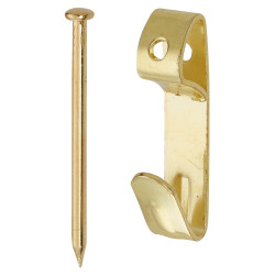 Light Duty Picture Hook - Single – 5 x 24mm - Electro Brass - Pack of 50