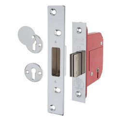 ERA Fortress BS3621:2007 5 Lever Deadlock - 79mm Case - 56mm Backset - Polished Chrome