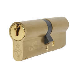 ERA 1 Star 6 Pin Kitemarked 90mm Euro Double Cylinder - 45 + 45mm - Polished Brass - Keyed to Differ