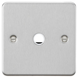Knightsbridge 20A Flat Plate Flex Outlet Plate - Brushed Chrome