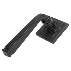 From The Anvil Aged Bronze Door Handles on Square Rose - Avon Range