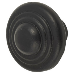 Olde Forge Ring Round Cabinet Knob - 38mm Diameter - Black Iron
