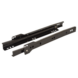 Klug Base Mount Drawer Runner - Single Extension - 450mm Length - 30kg - Black