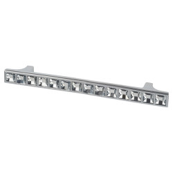 Altro Cut Square Glass T-Bar Cabinet Pull Handle - 96mm Centres - Polished Chrome