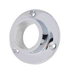 38mm Heavy Solid Brass Round Tube Hanging Rail End Socket - Polished Chrome