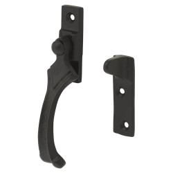 Olde Forge Victorian Cast Iron Wedge Casement Window Fastener - Reversible - Malleable Black Iron
