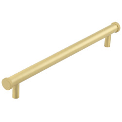 Hoxton by Frelan Thaxted 15mm Knurled T-Bar Cabinet Pull Handle - 224mm c/c - Satin Brass