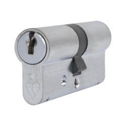 ERA 1 Star 6 Pin Kitemarked 70mm Euro Double Cylinder - 35 + 35mm - Satin Chrome - Keyed to Differ