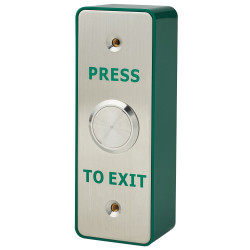 Stainless Steel Single Pole Press To Exit Button - 155 x 44 x 31mm - Narrow