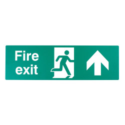 Altro Double Sided Fire Exit Up Arrow Sign - 450 x 150mm - Rigid Foam