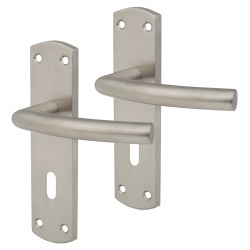 Altro Satin Stainless Steel Arched Keyhole Lock Door Handles - 172 x 44mm