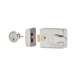 Arrone AR840 Deadlocking Nightlatch - 60mm Backset - Polished Chrome Case/Cylinder