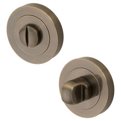 Hampstead Bathroom Turn & Release - 52mm Diameter - Antique Brass
