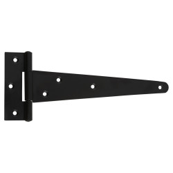 Heavy Duty Gate/Door Tee Hinge - 250 x 100mm - Black Powder Coated - Pair