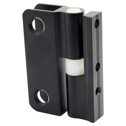Pro Self Closing Toilet Cubicle Hinge - 12-13mm Panels - Black Textured